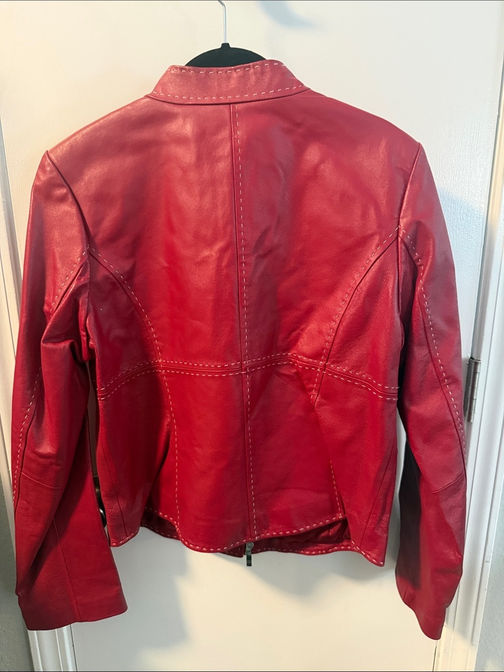 Pamela McCoy Red Leather Zip Jacket - Picture 7 of 7